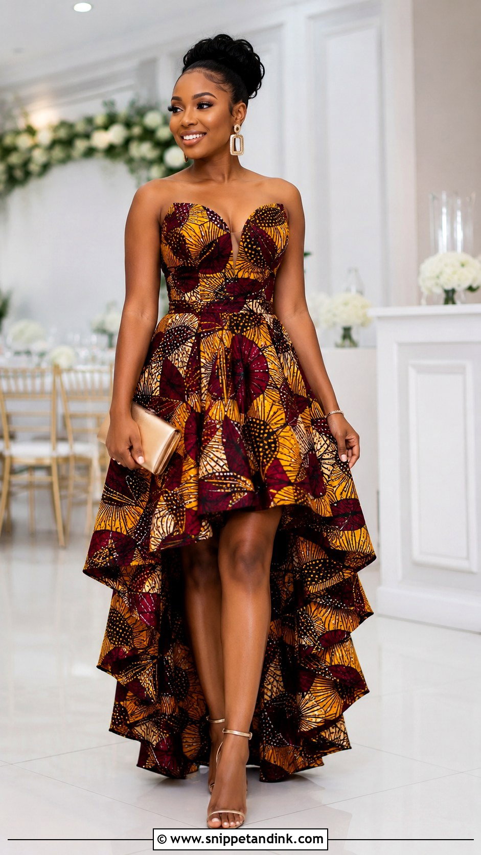 Ankara High Low Nigerian Gown - Snippet and Ink - 20 Nigerian Gown Ideas