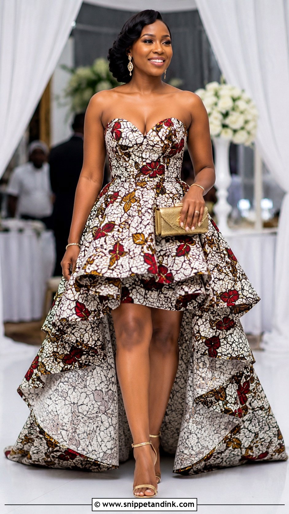Ankara High Low Wedding Dress - Snippet and Ink - 20 African Dress Designs for Weddings