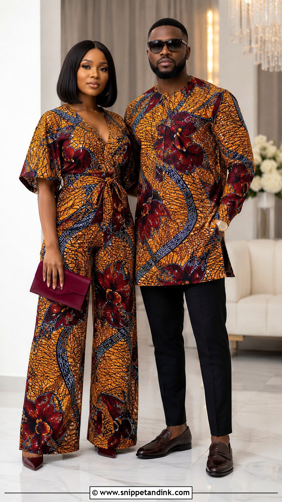 Ankara Jumpsuit And Tunic Outfit - Snippet and Ink - 20 African Traditional Wear for Couples Ideas
