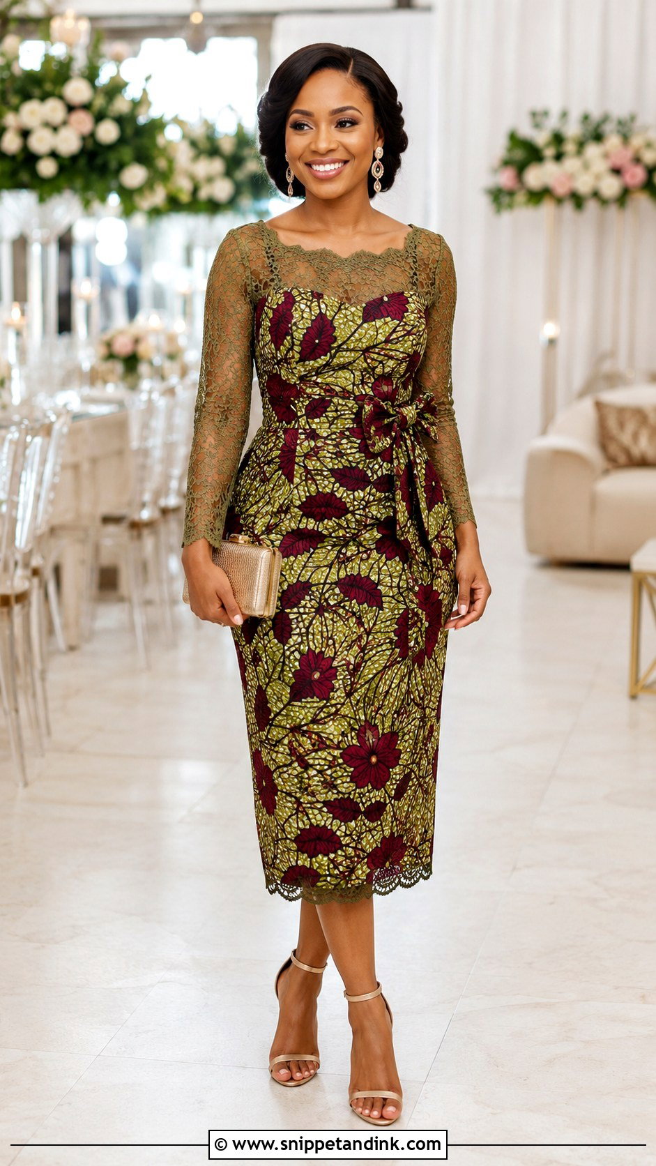 Ankara Lace Combination Dress - Snippet and Ink - 25 Ankara Dress Styles for Wedding