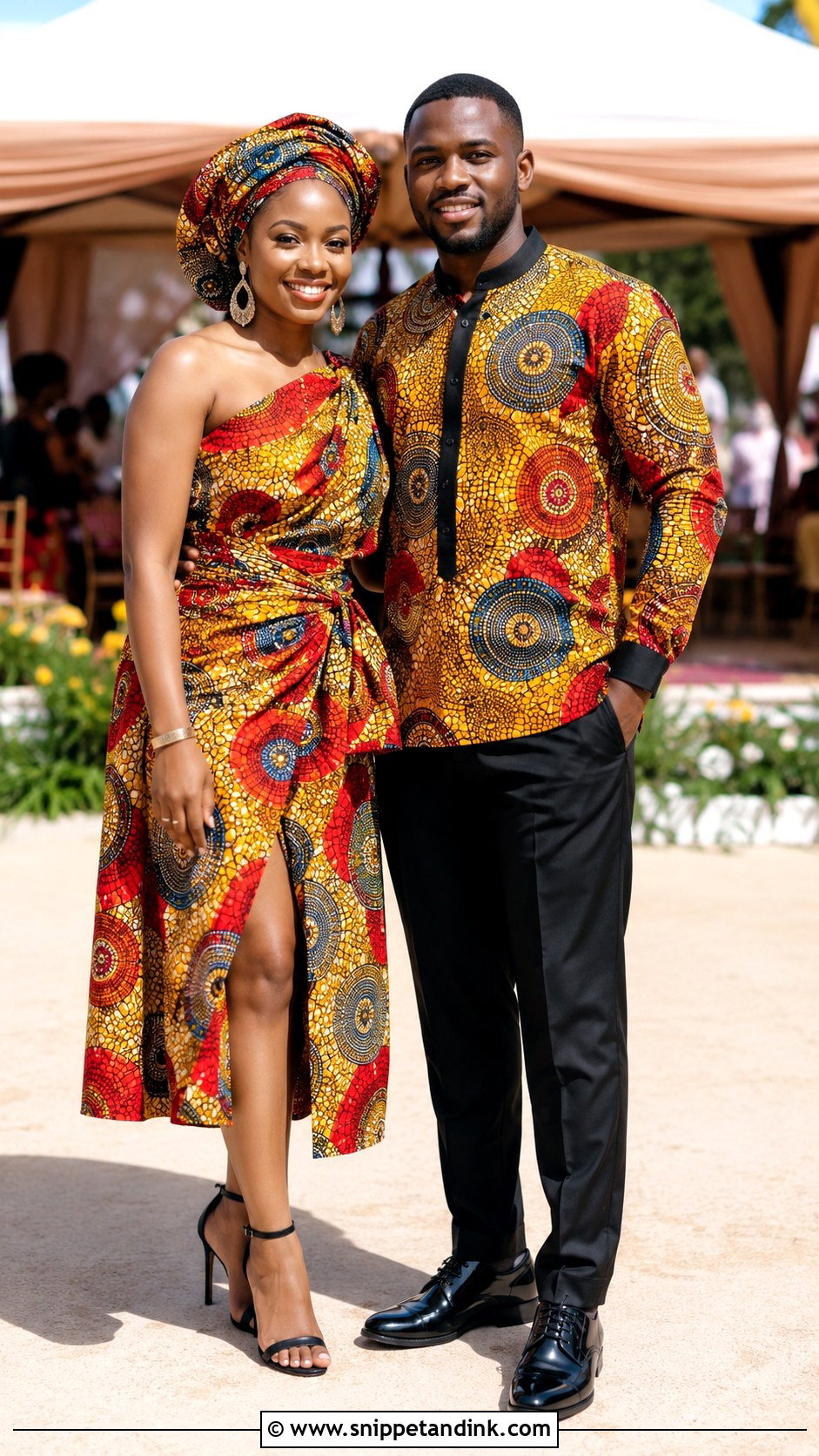 Ankara Lobola Couple Outfit - Snippet and Ink - 25 Lobola Outfits for Couples