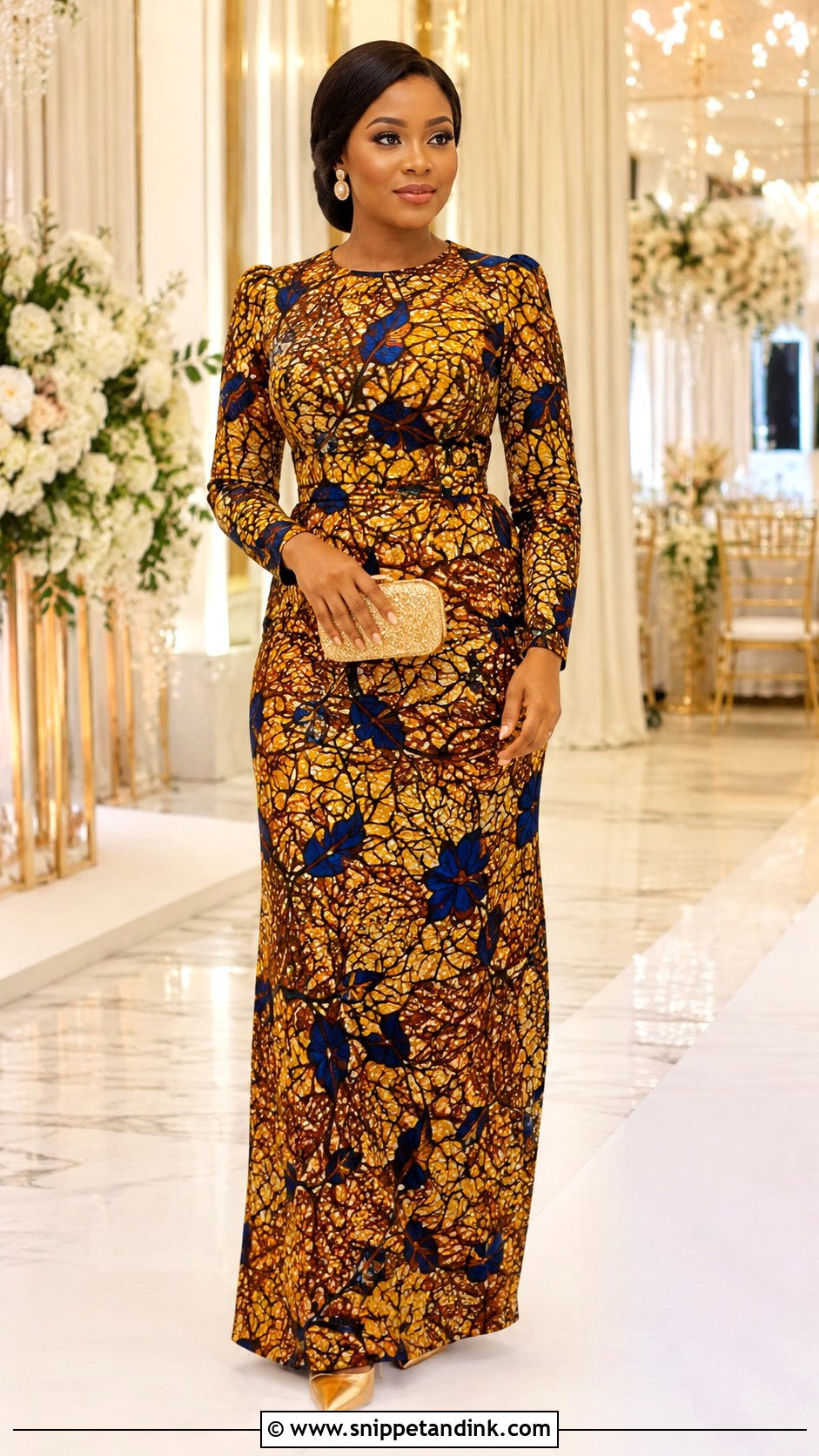 Ankara Long Sleeve Dress - Snippet and Ink - 25 Ankara Dress Styles for Wedding