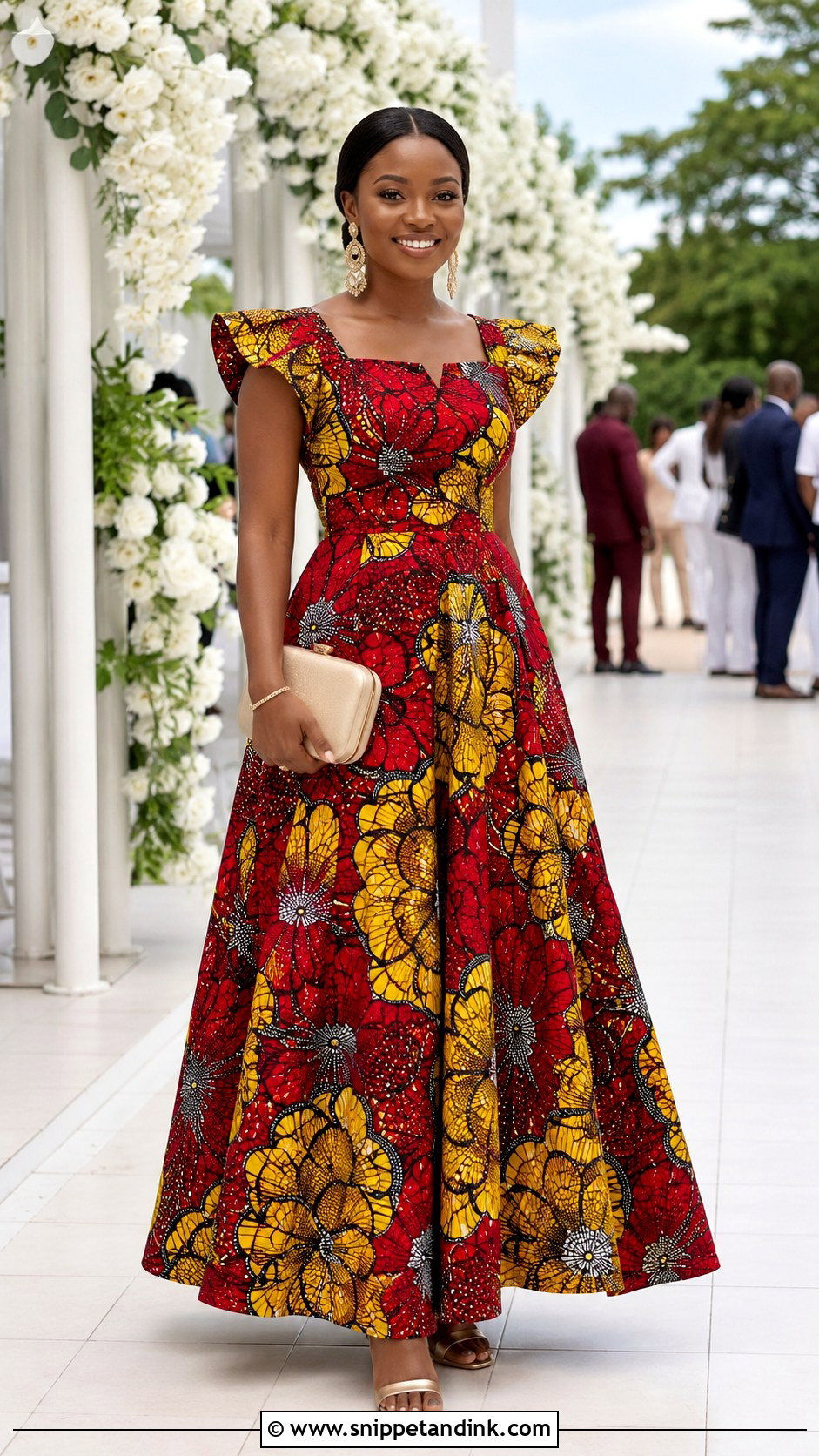 Ankara Maxi Dress Wedding Outfit - Snippet and Ink - 20 African Wedding Outfits