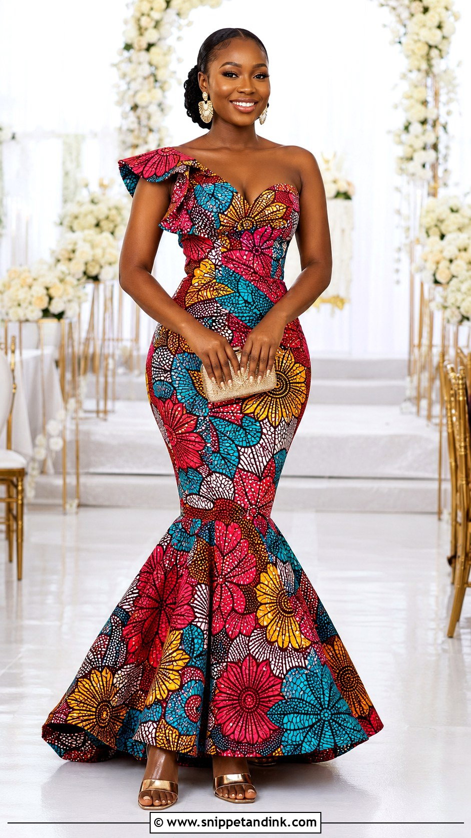 Ankara Mermaid Dress for Weddings - Snippet and Ink - 20 African Dress Designs for Weddings