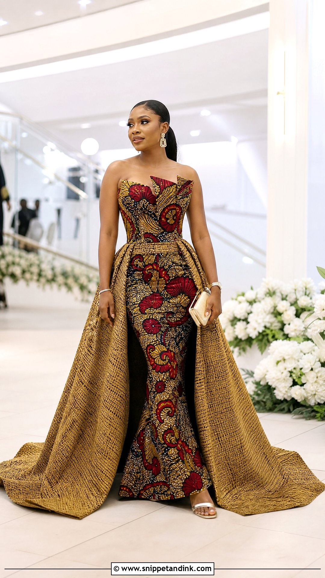 Ankara Mermaid Gown With Detachable Train - Snippet and Ink - 20 Ankara Mermaid Gown Ideas