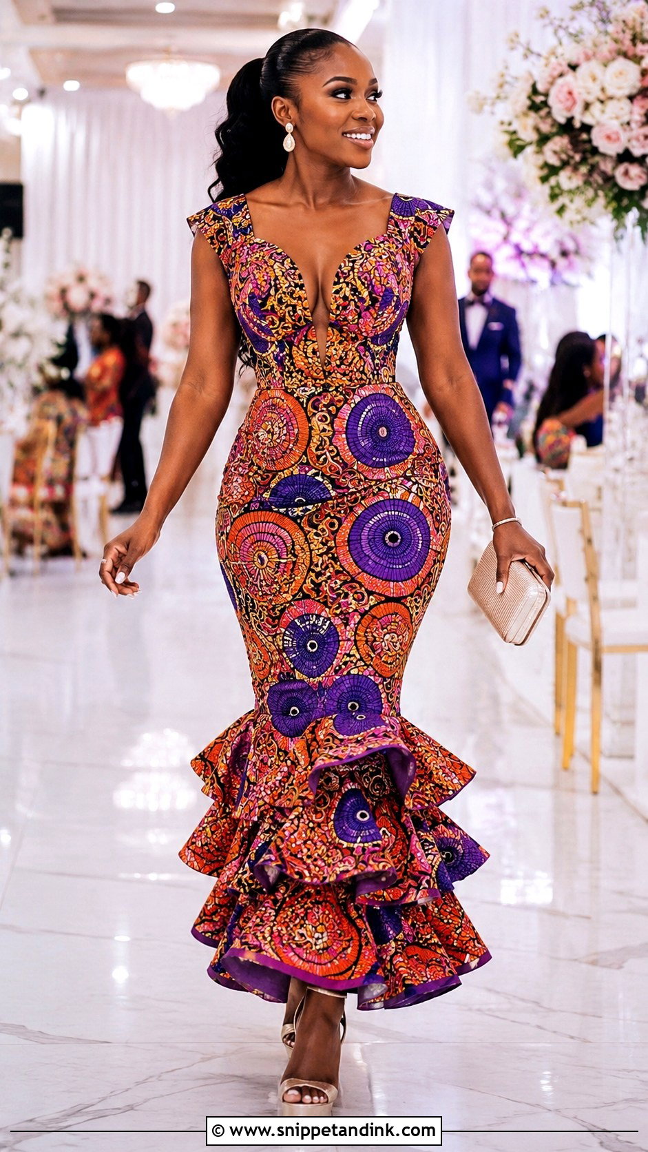 Ankara Mermaid Gown With Ruffle Hem - Snippet and Ink - 20 Ankara Mermaid Gown Ideas