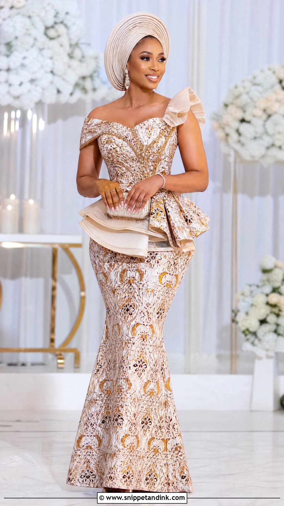 Ankara Peplum Bridal Dress - Snippet and Ink - 25 Ankara Bridal Dress Styles