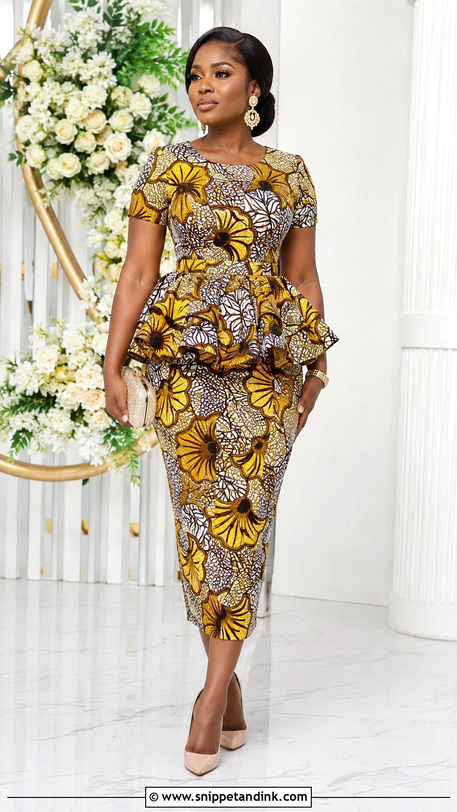Ankara Peplum Gathered Gown - Snippet and Ink - 25 Gathers Gown Ankara Ideas