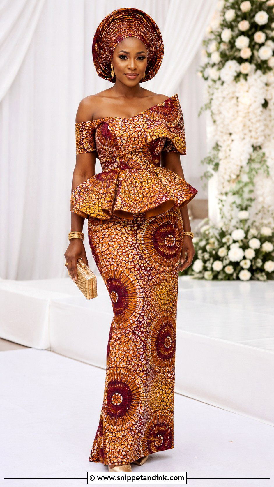 Ankara Peplum Wedding Dress - Snippet and Ink - 25 Ankara Traditional Wedding Dresses