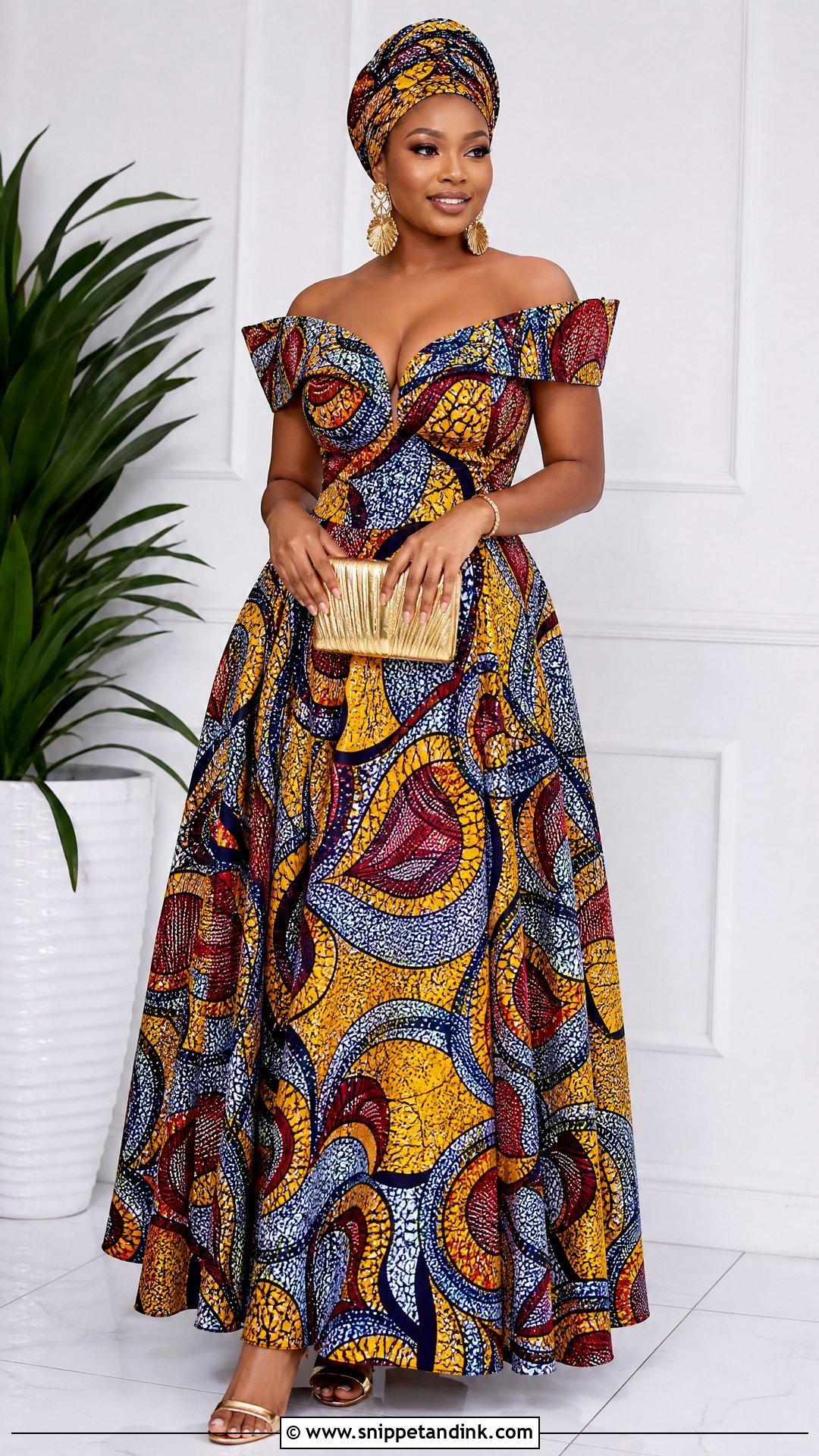 Ankara Print Flair Gown Outfit - Snippet and Ink - 20 Flair Gown Ideas