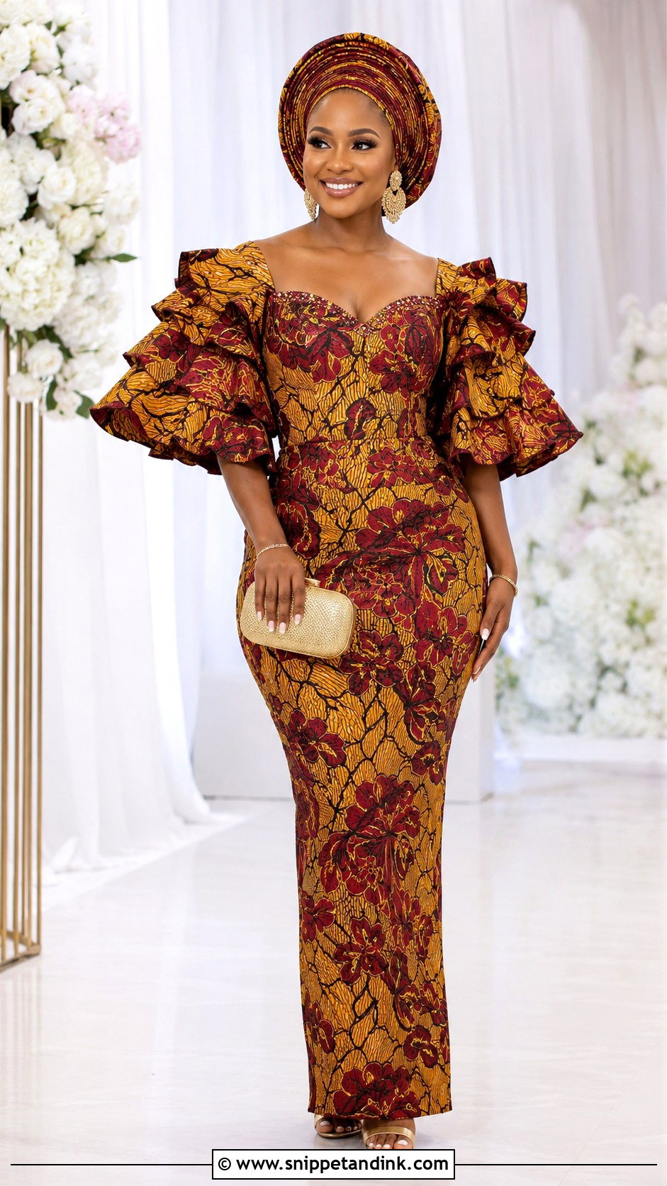 Ankara Ruffle Wedding Dress - Snippet and Ink - 25 Ankara Traditional Wedding Dresses