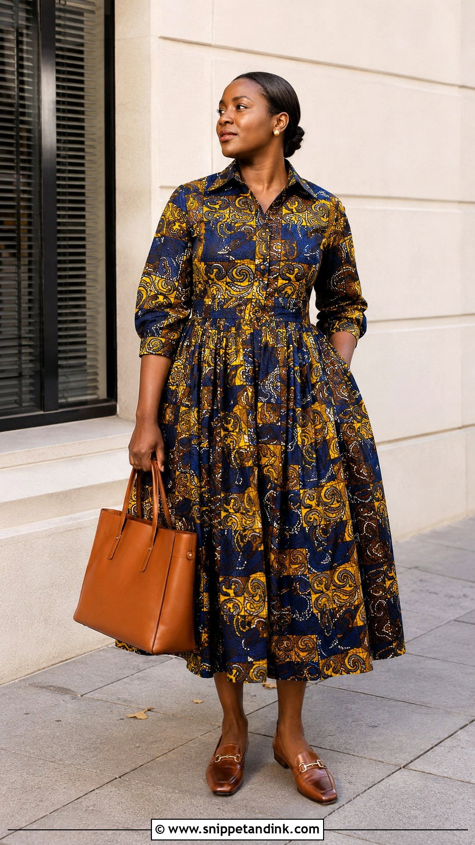 Ankara Shirt Gathered Gown - Snippet and Ink - 25 Gathers Gown Ankara Ideas