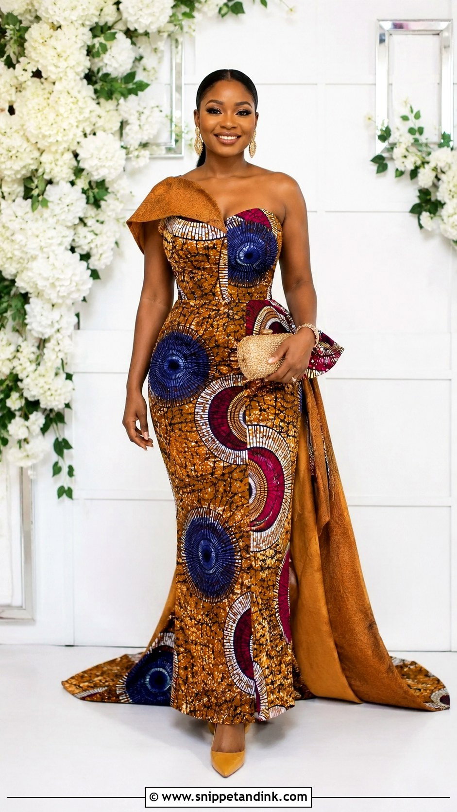 Ankara Tail Gown Outfit - Snippet and Ink - 25 Tail Gown Ideas