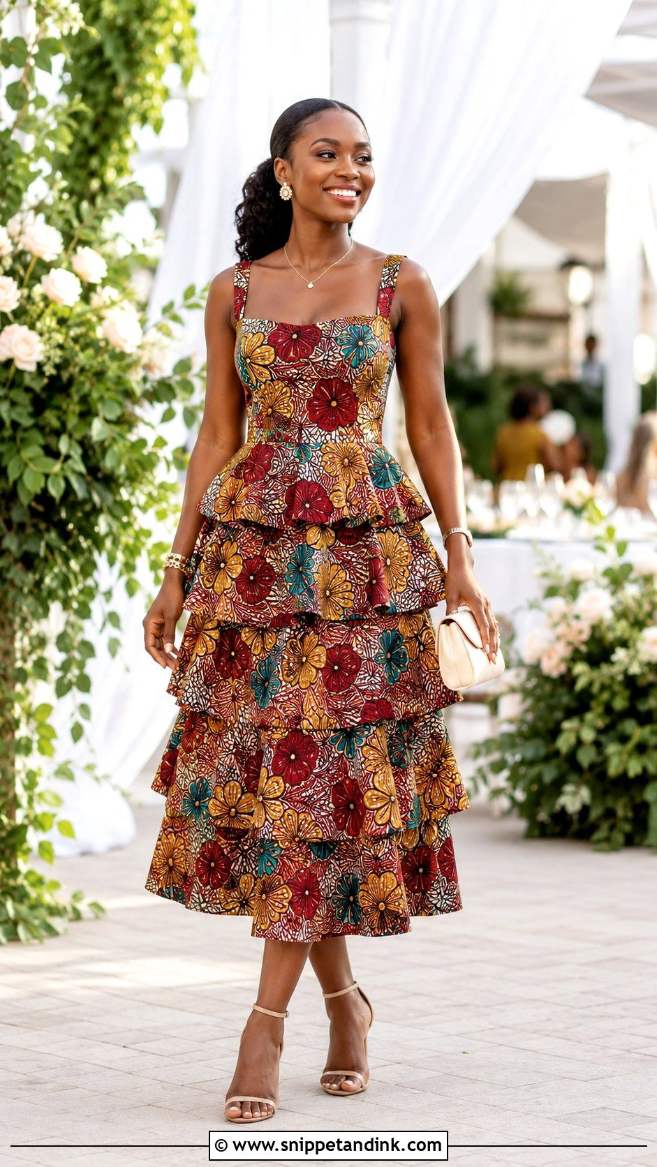 Ankara Tiered Dress - Snippet and Ink - 25 Ankara Dress Styles for Wedding