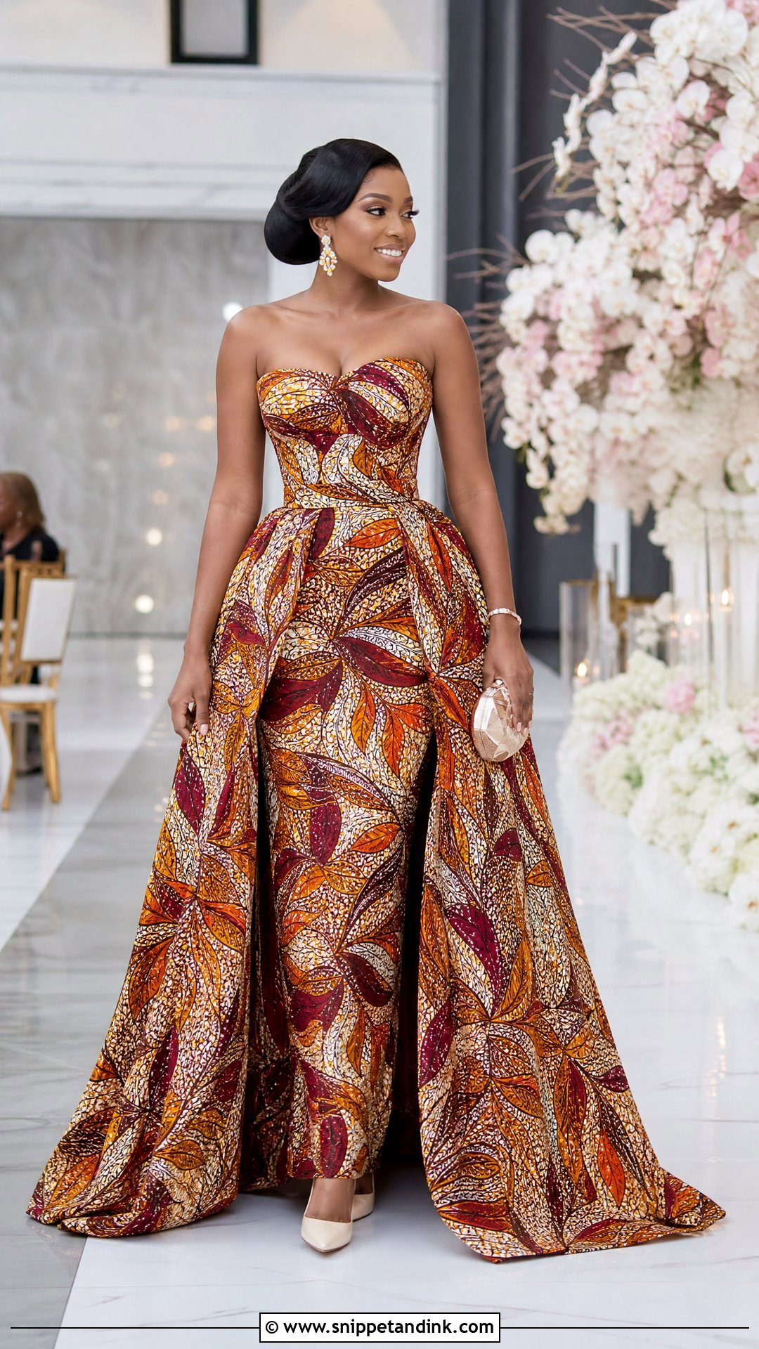 Ankara Wedding Dress With Detachable Overskirt - Snippet and Ink - 25 Ankara Wedding Dress Ideas