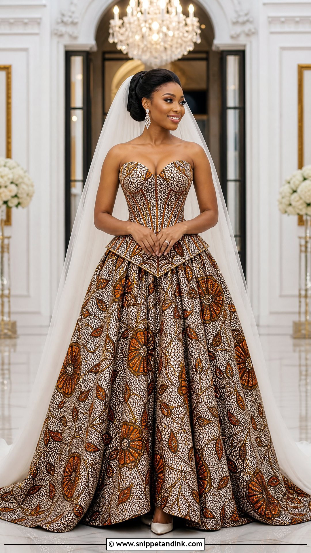 Ankara Wedding Gown With Basque Waist - Snippet and Ink - 20 Ankara Wedding Gowns