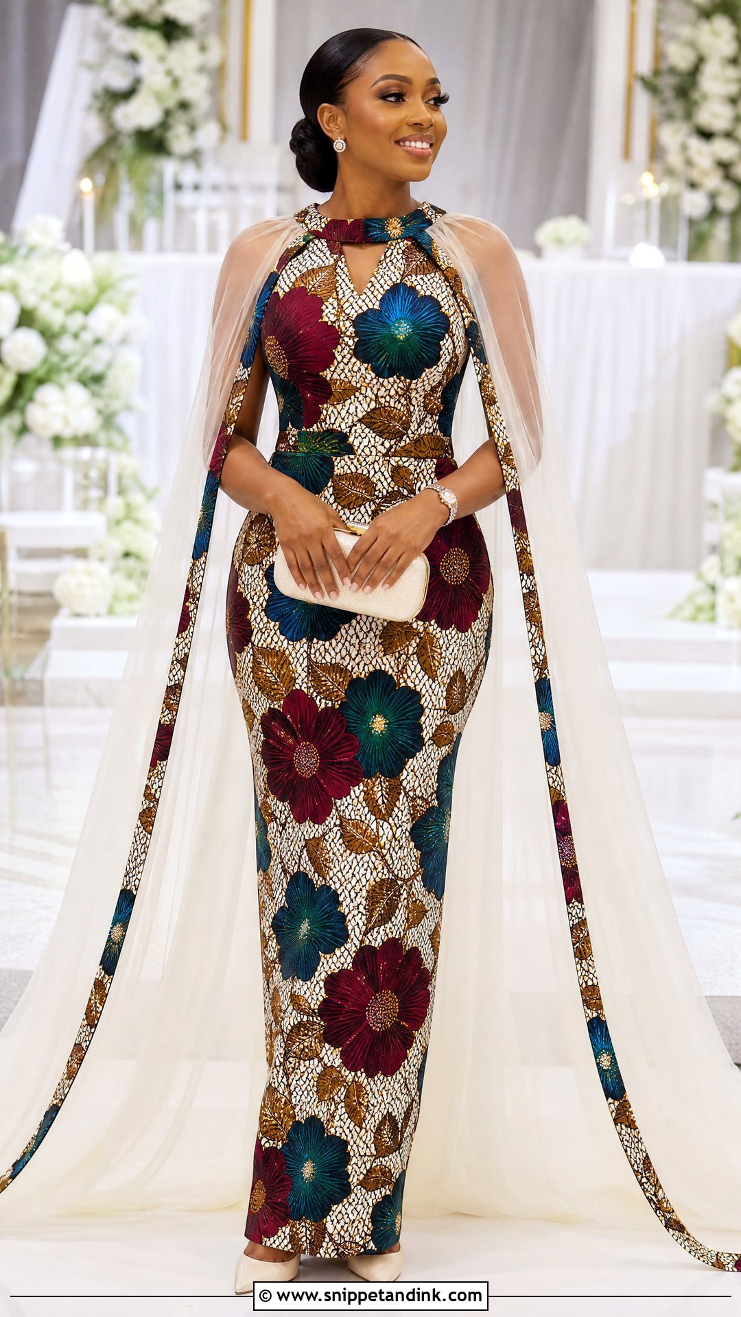 Ankara Wedding Gown With Cape - Snippet and Ink - 20 Ankara Wedding Gowns