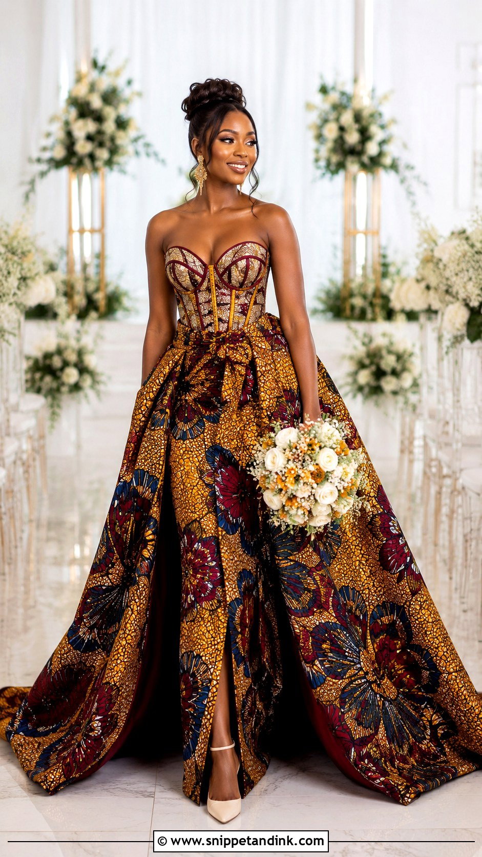 Ankara Wedding Gown With Corset Bodice - Snippet and Ink - 20 Ankara Wedding Gowns