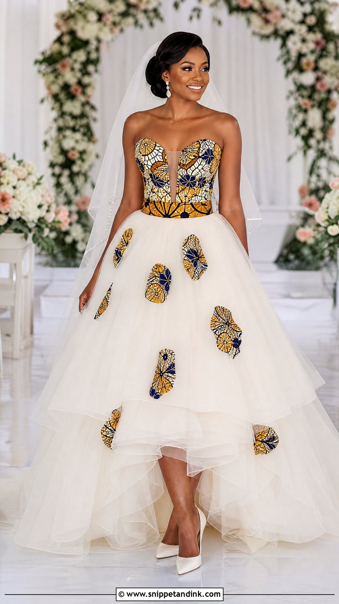 Ankara Wedding Gown With Tulle Skirt - Snippet and Ink - 20 Ankara Wedding Gowns
