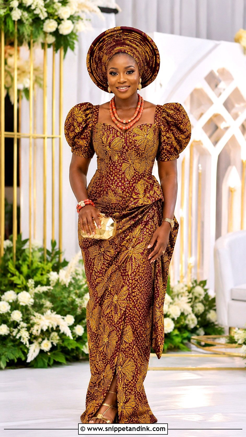 Ankara Wrapper And Blouse Wedding Dress - Snippet and Ink - 25 Ankara Traditional Wedding Dresses