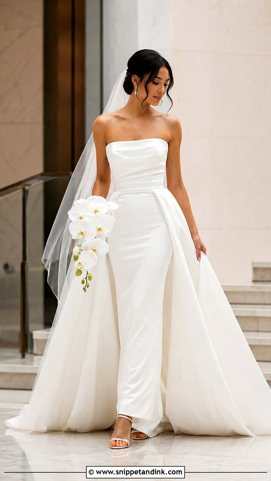 Ankle Length Wedding Dress With Detachable Overskirt - Snippet and Ink - 20 Ankle Wedding Dress Ideas