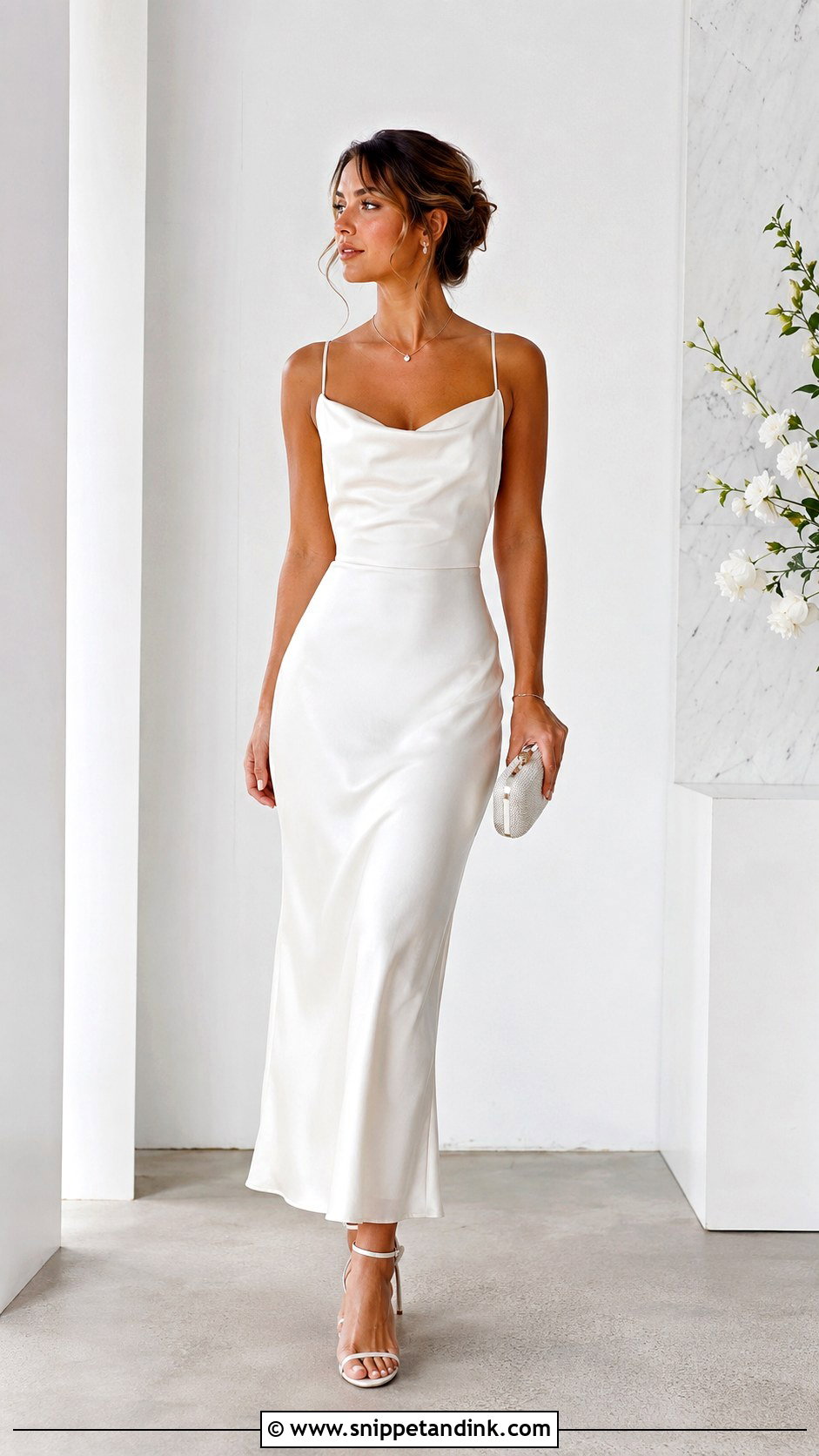 Ankle Strap Heels With Satin Slip Dress - Snippet and Ink - 20 High Heels for Wedding Ideas