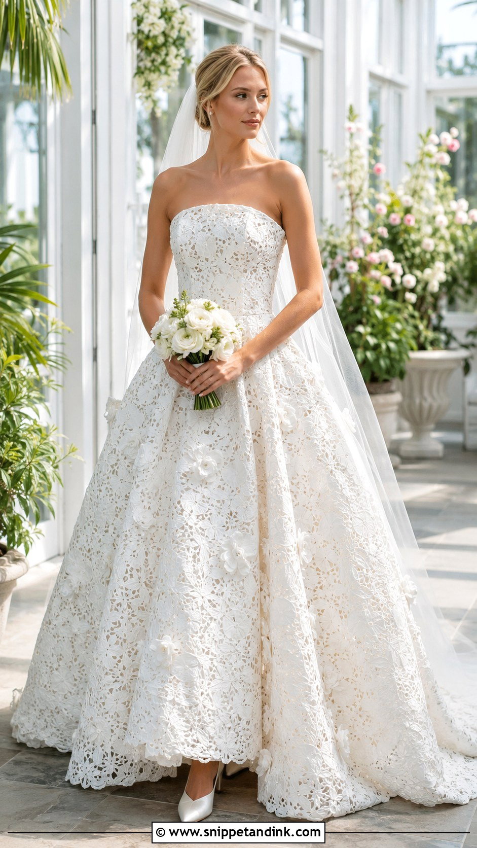 Anne Barge Laser Cut Floral Wedding Dress - Snippet and Ink - 20 Anne Barge Wedding Dress Ideas