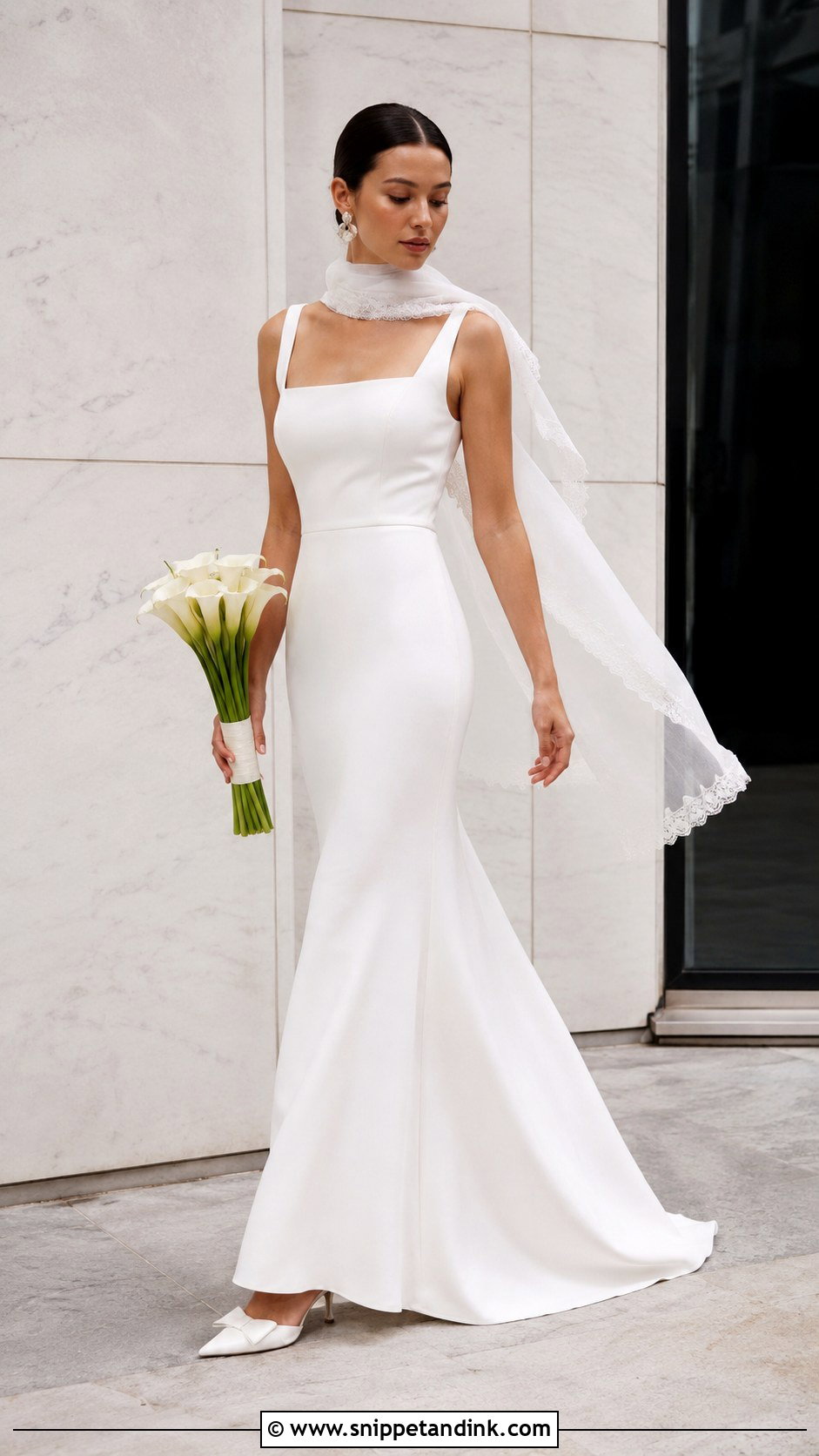 Anne Barge Minimalist Crepe Wedding Dress - Snippet and Ink - 20 Anne Barge Wedding Dress Ideas