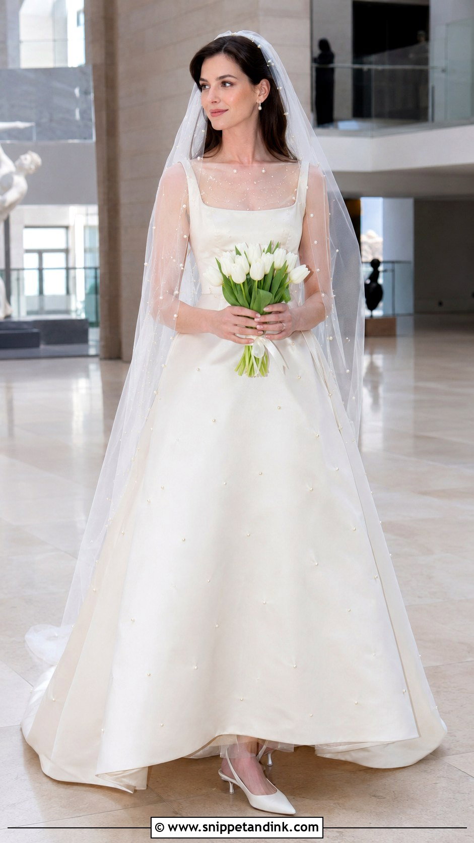 Anne Hathaway Pearl Wedding Dress - Snippet and Ink - 20 Anne Hathaway Wedding Dress Ideas