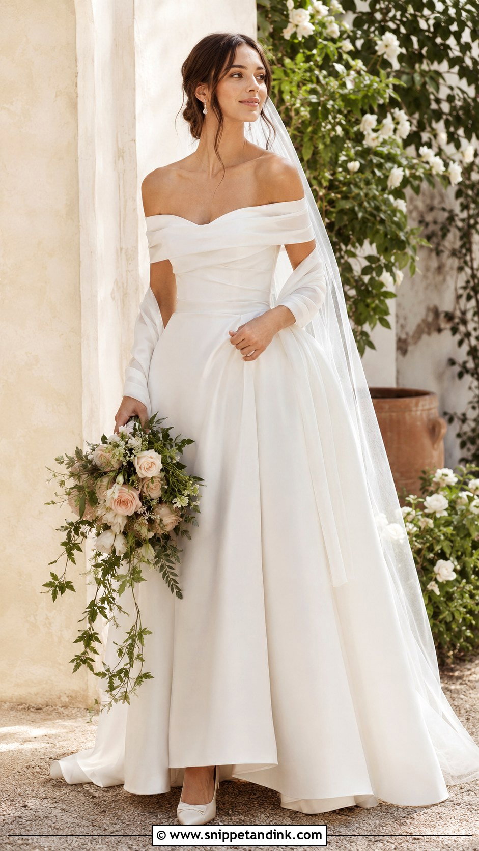 Anthropologie Off the Shoulder Wedding Dress - Snippet and Ink - 20 Anthropology Wedding Dress Ideas