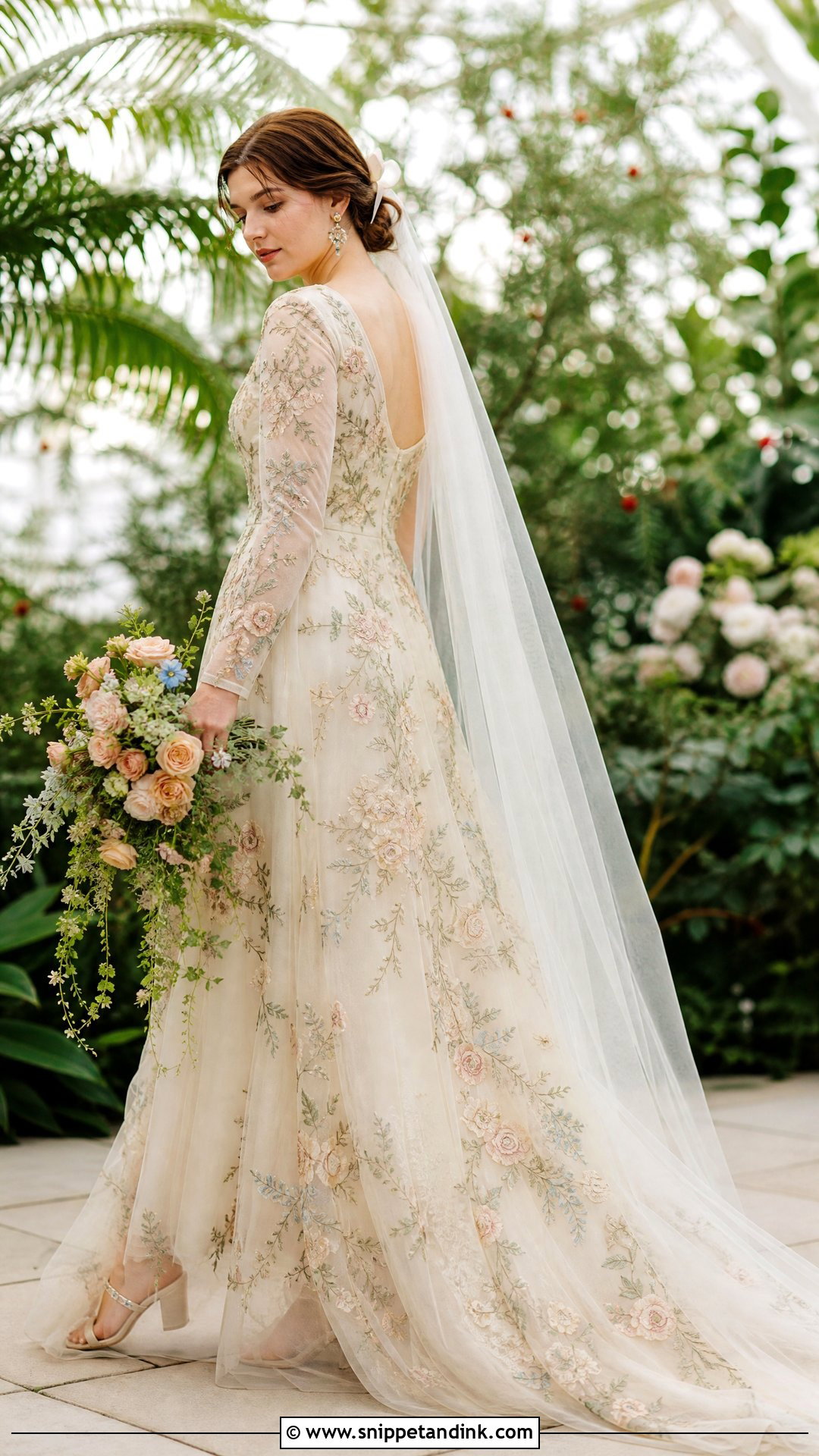Antique Floral Embroidered Wedding Dress - Snippet and Ink - 25 Antique Wedding Dress Ideas
