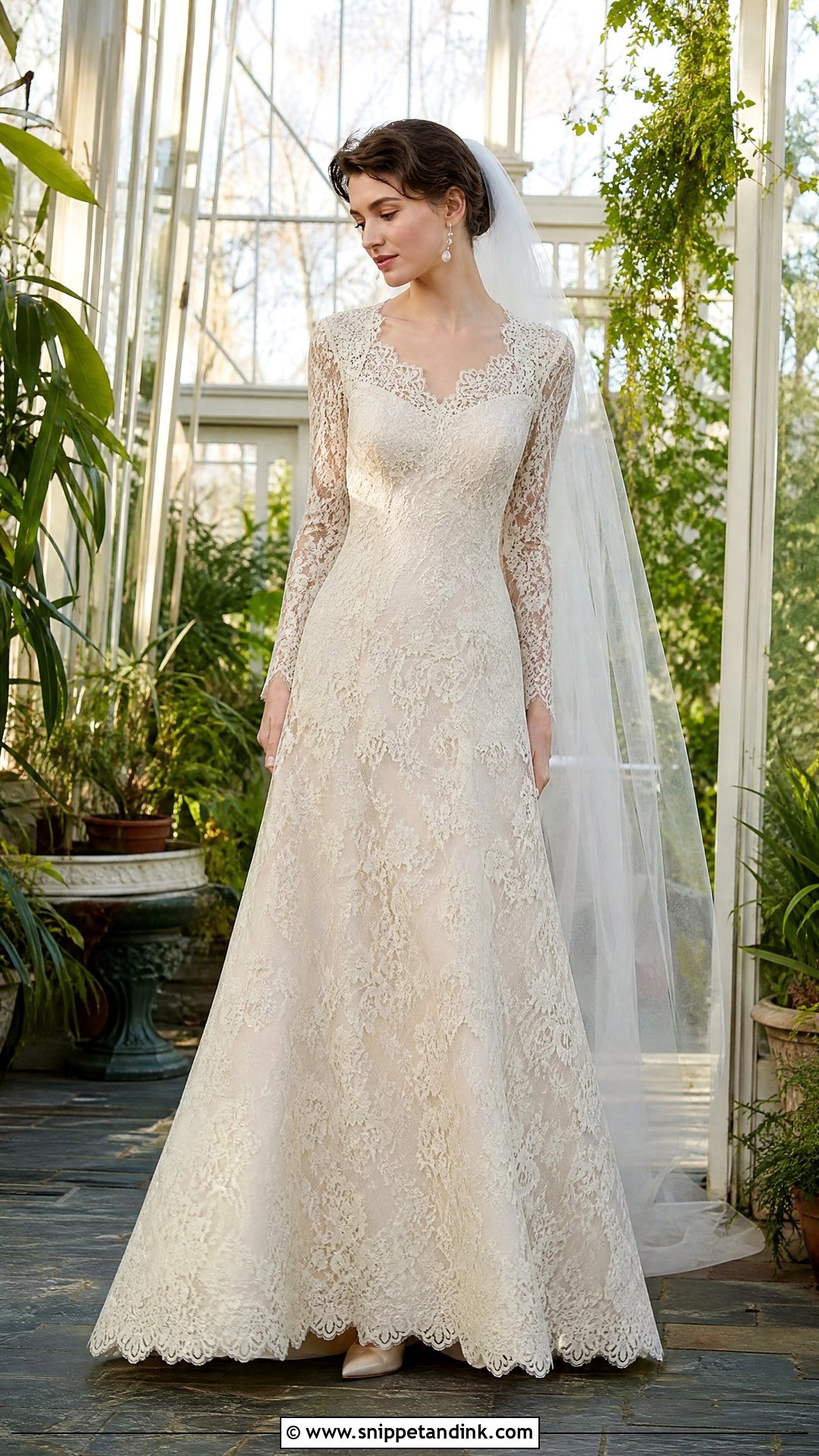 Antique Floral Lace Vintage Bridal Gown - Snippet and Ink - 20 Vintage Bridal Gown Ideas