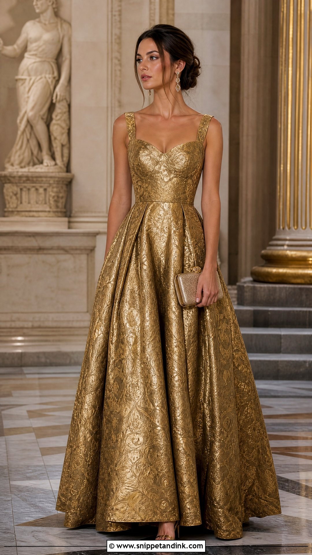 Antique Gold Ball Gown - Snippet and Ink - 25 Golden Ball Gown Ideas