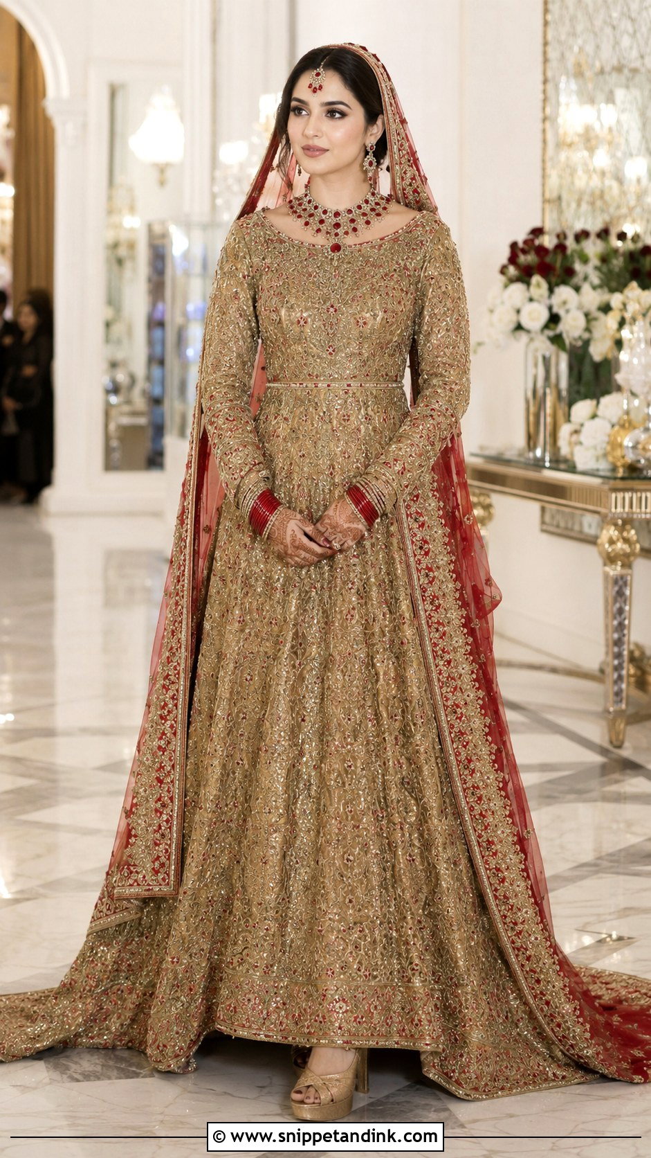 Antique Gold Gown Barat Dress - Snippet and Ink - 20 Barat Wedding Dress Ideas