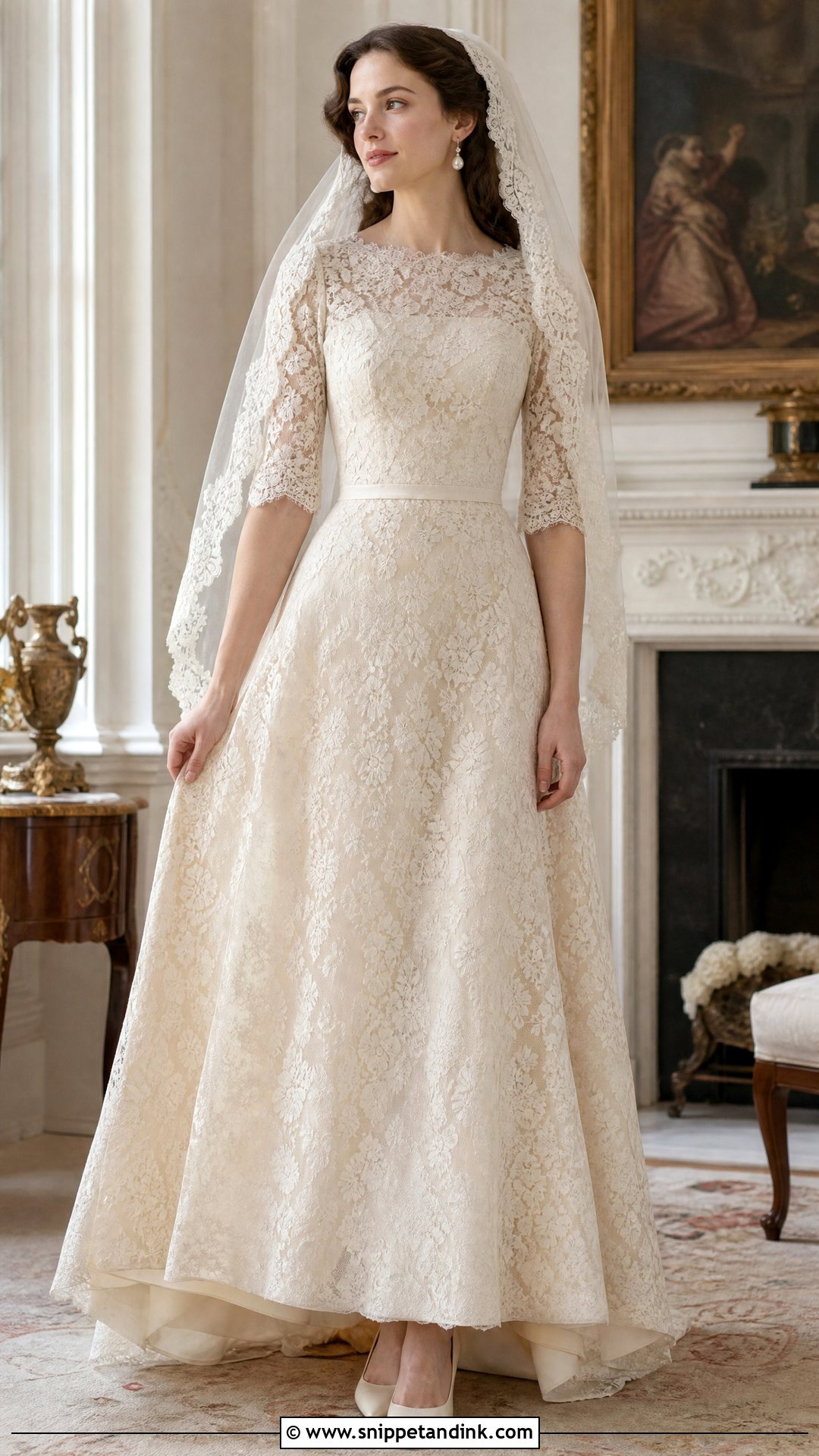 Antique Ivory Lace Wedding Dress - Snippet and Ink - 25 Old Fashioned Wedding Dress Ideas