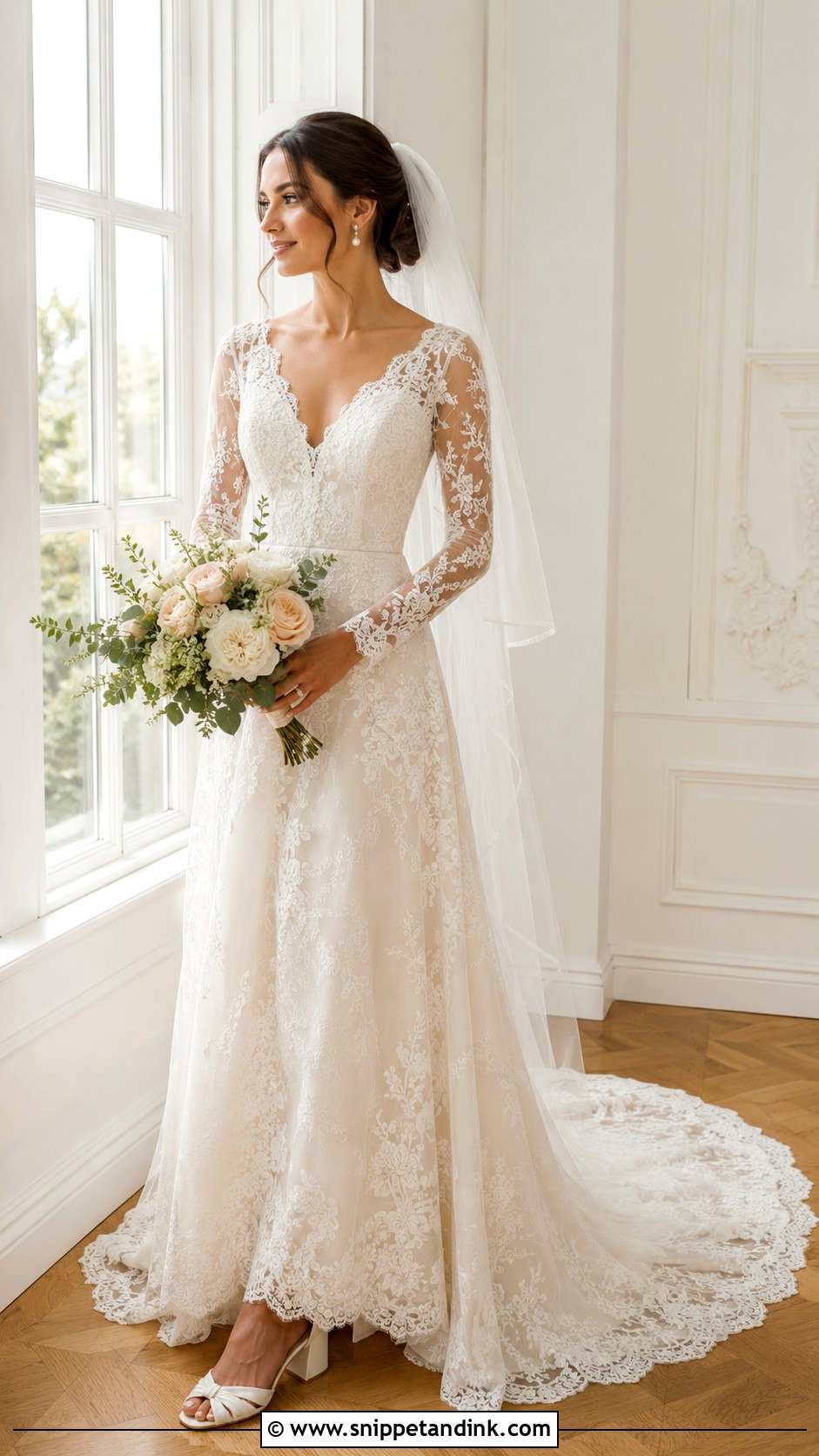 Antique Lace A Line Wedding Dress - Snippet and Ink - 20 Antique Lace Wedding Dress Ideas