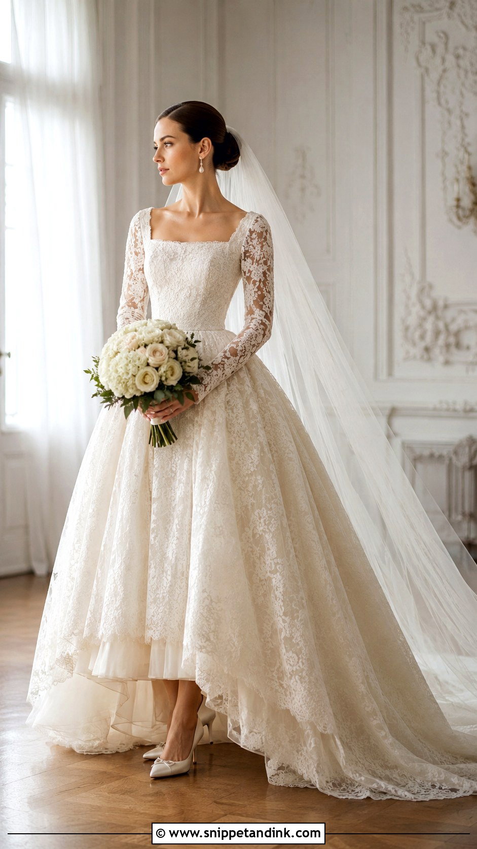 Antique Lace Ball Gown Wedding Dress - Snippet and Ink - 20 Antique Lace Wedding Dress Ideas