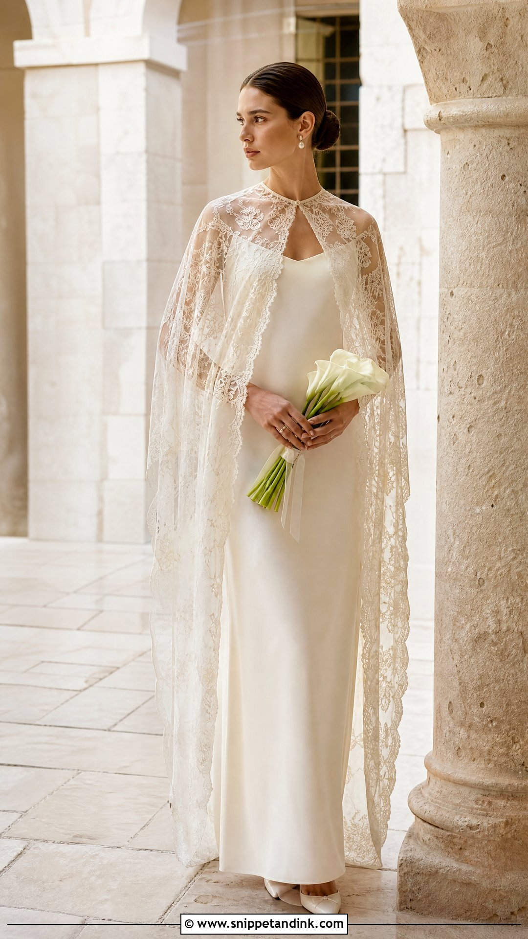 Antique Lace Cape Wedding Dress - Snippet and Ink - 25 Antique Wedding Dress Ideas