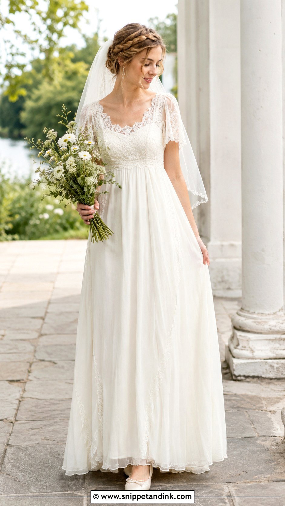 Antique Lace Empire Waist Wedding Dress - Snippet and Ink - 20 Antique Lace Wedding Dress Ideas