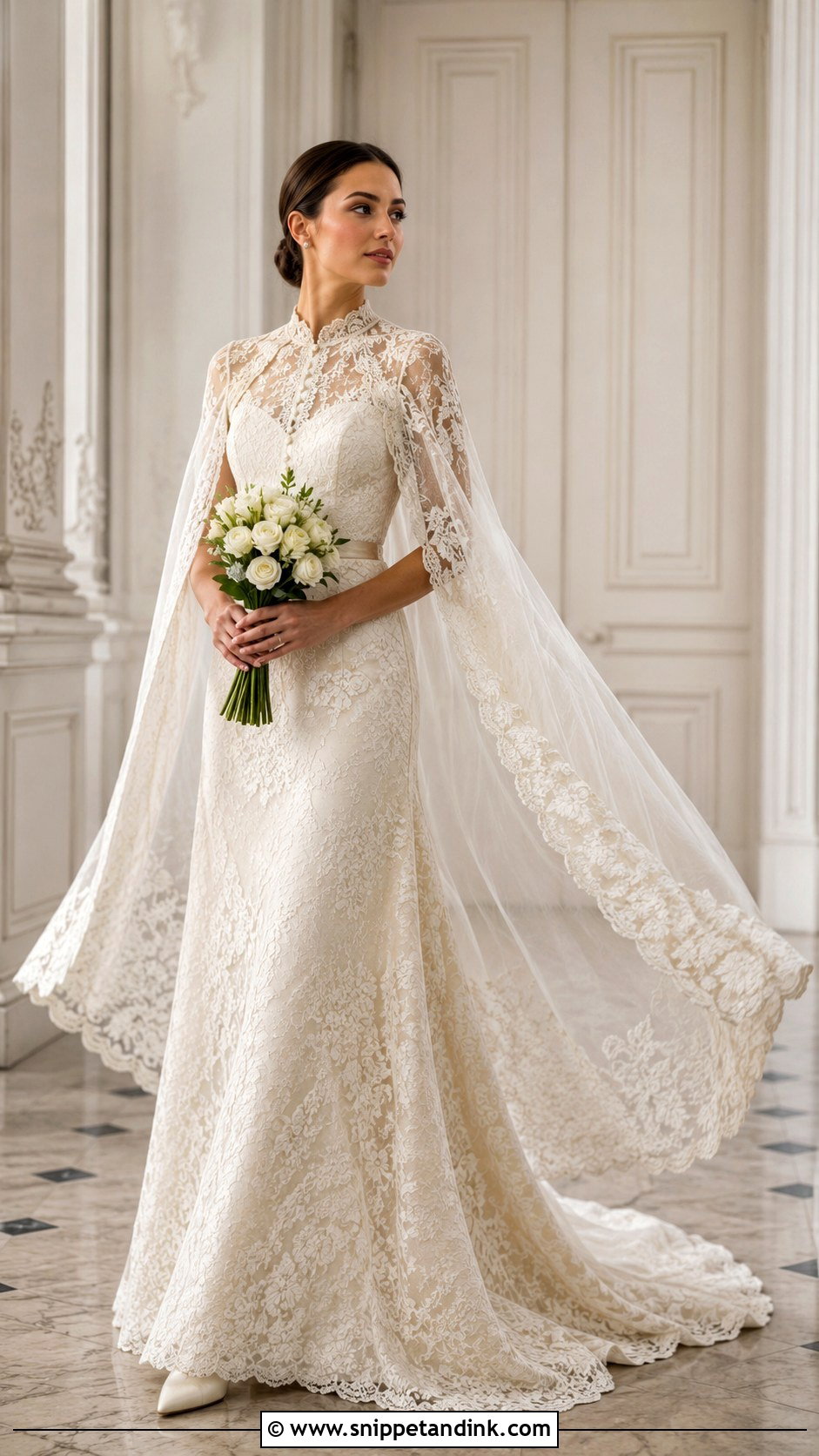 Antique Lace Puff Sleeve Wedding Dress - Snippet and Ink - 20 Antique Lace Wedding Dress Ideas
