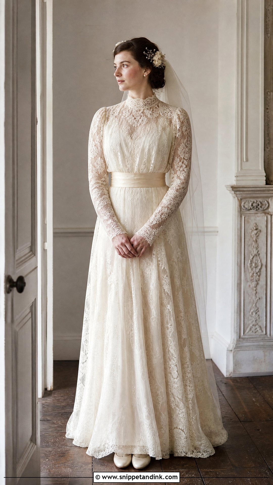 Antique Lace Vintage Bride Outfit - Snippet and Ink - 20 Vintage Brides Ideas