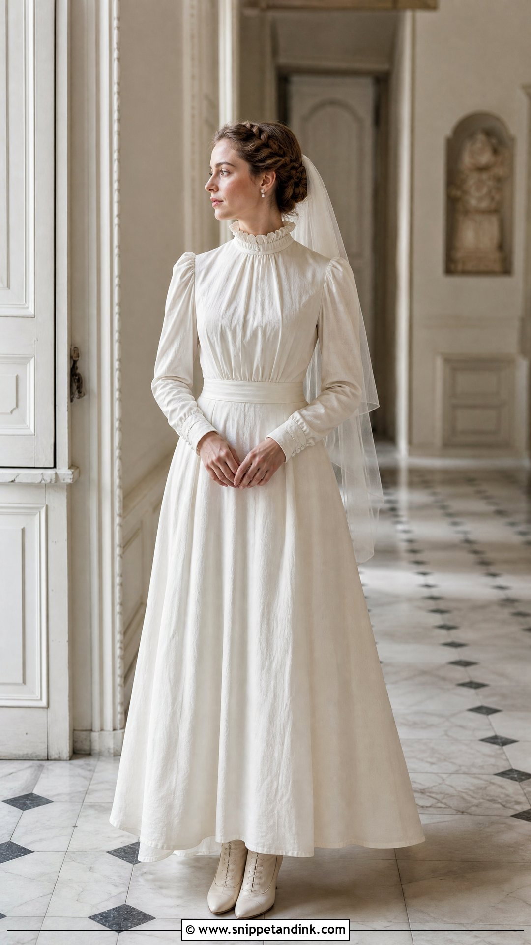 Antique Ruffle Collar Wedding Dress - Snippet and Ink - 25 Antique Wedding Dress Ideas