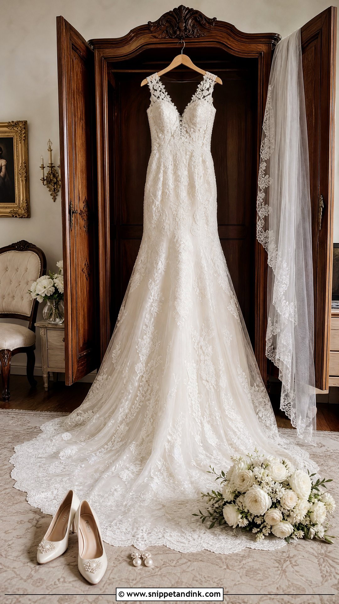 Antique Wardrobe Wedding Dress Hanging Picture - Snippet and Ink - 20 Wedding Dress Hanging Pictures Ideas