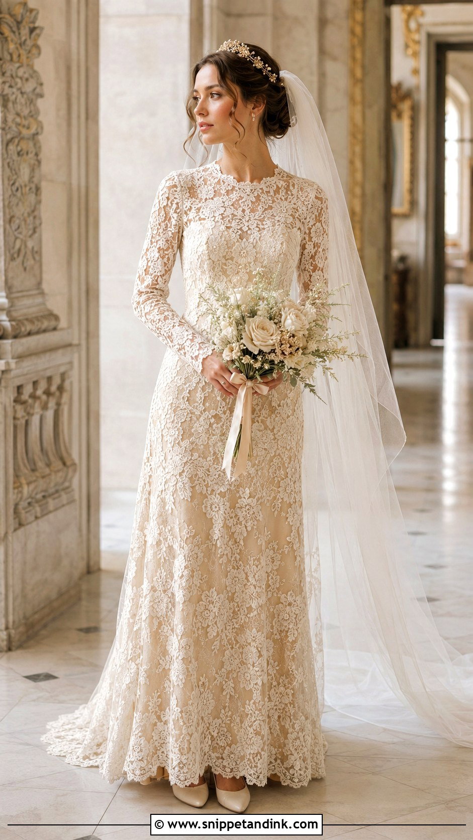 Antique Wedding Dress With Lace Overlay - Snippet and Ink - 20 Antique Wedding Dresses
