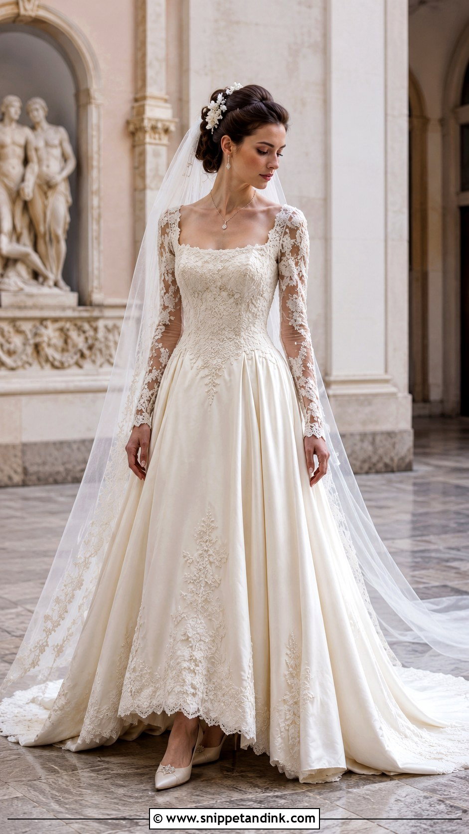 Antique Wedding Dress With Square Neckline - Snippet and Ink - 20 Antique Wedding Dresses