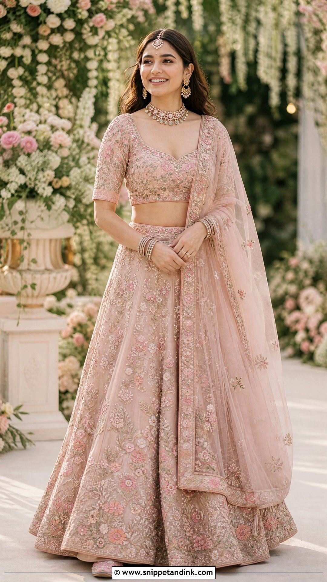 Anushka Sharma Pink Wedding Lehenga - Snippet and Ink - 20 Bollywood Celebrity Wedding Outfit Ideas