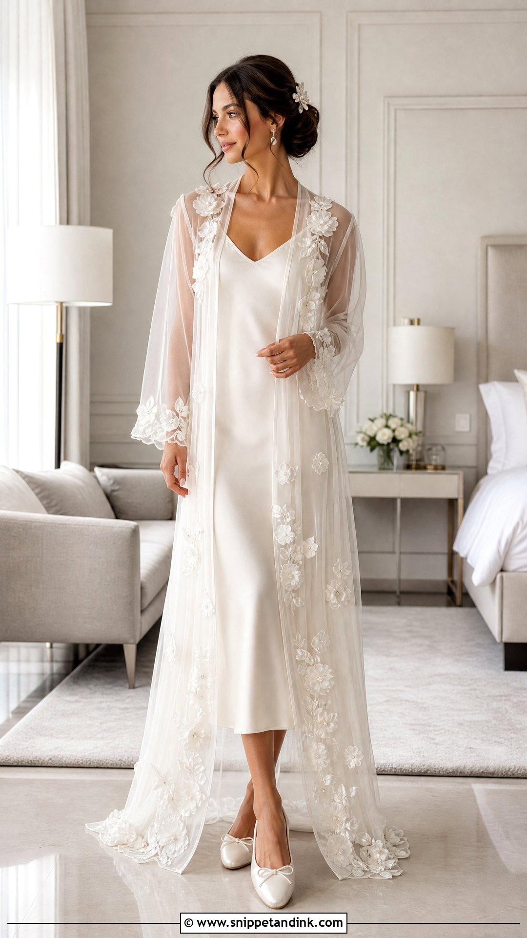 Applique Bride Robe - Snippet and Ink - 20 Bride Robe Getting Ready Ideas
