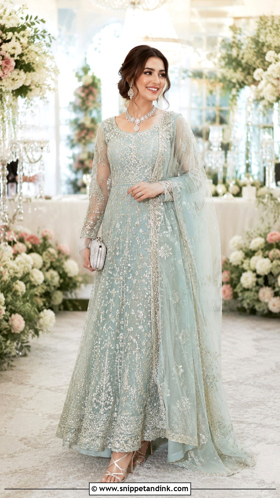 Aqua Walima Bridal Maxi - Snippet and Ink - 30 Walima Bridal Look Ideas