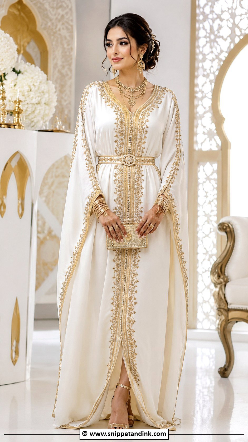 Arab Bridal Kaftan Dress - Snippet and Ink - 30 Arab Wedding Dress Ideas