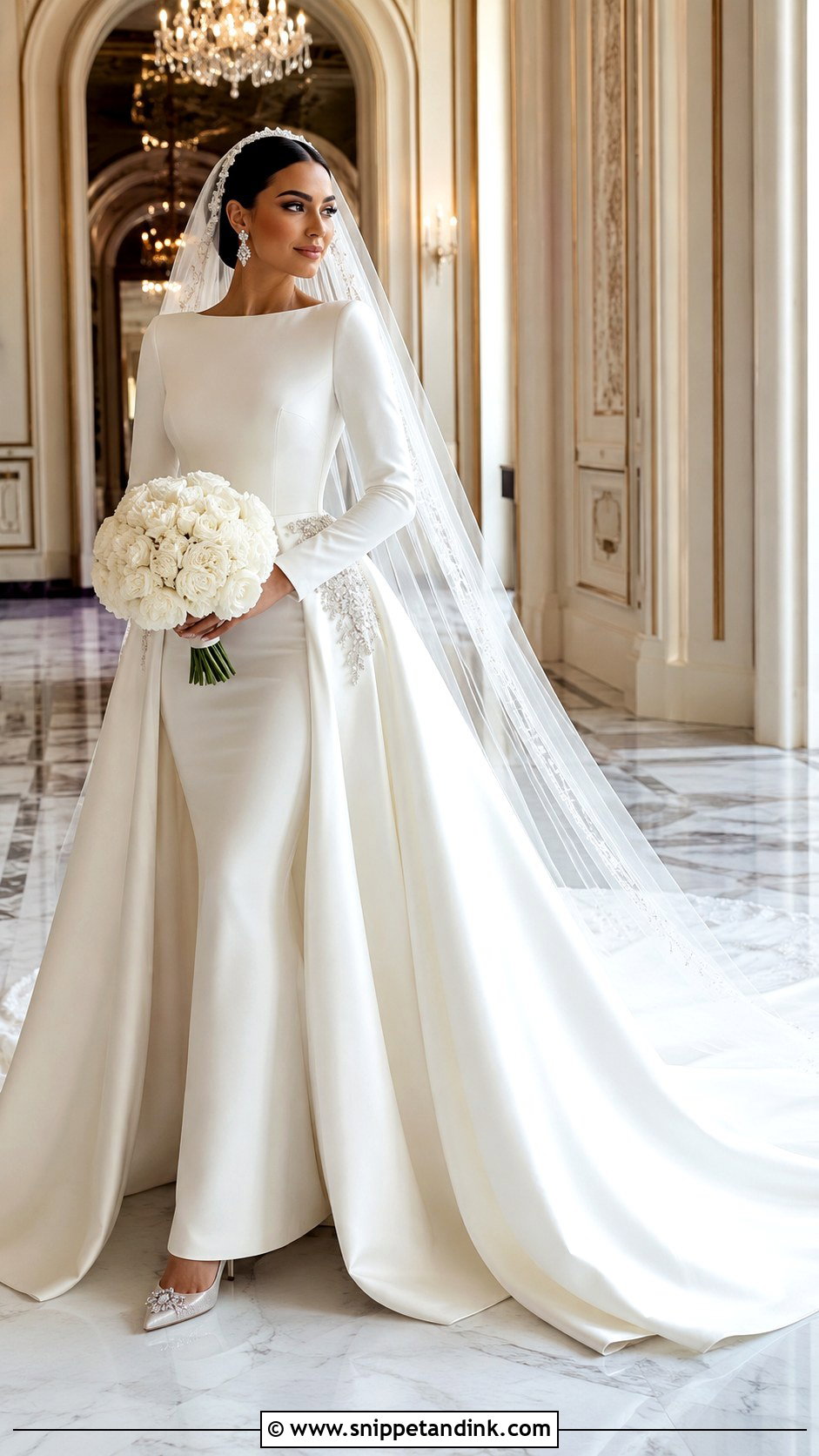 Arab Bride Detachable Overskirt Gown - Snippet and Ink - 20 Arab Bride Dress Ideas